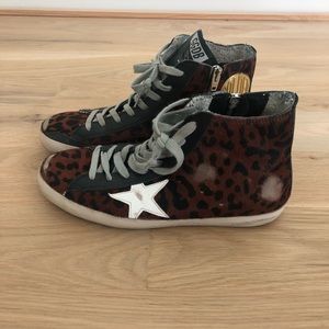 Golden Goose superstar high top brown leopard pony
